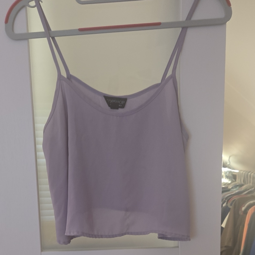 Topshop Purple Camisole Sleeveless Crop Top